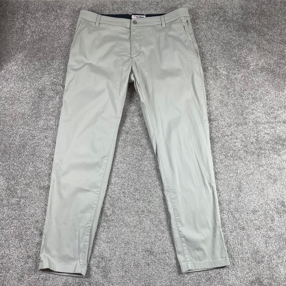Bird Dogs Pants Mens 36x30 Chino Performance Stretch Office Flat Front Gray - Picture 2 of 13